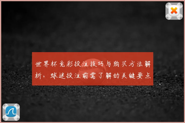 世界杯竞彩投注技巧与购买方法解析，球迷投注前需了解的关键要点